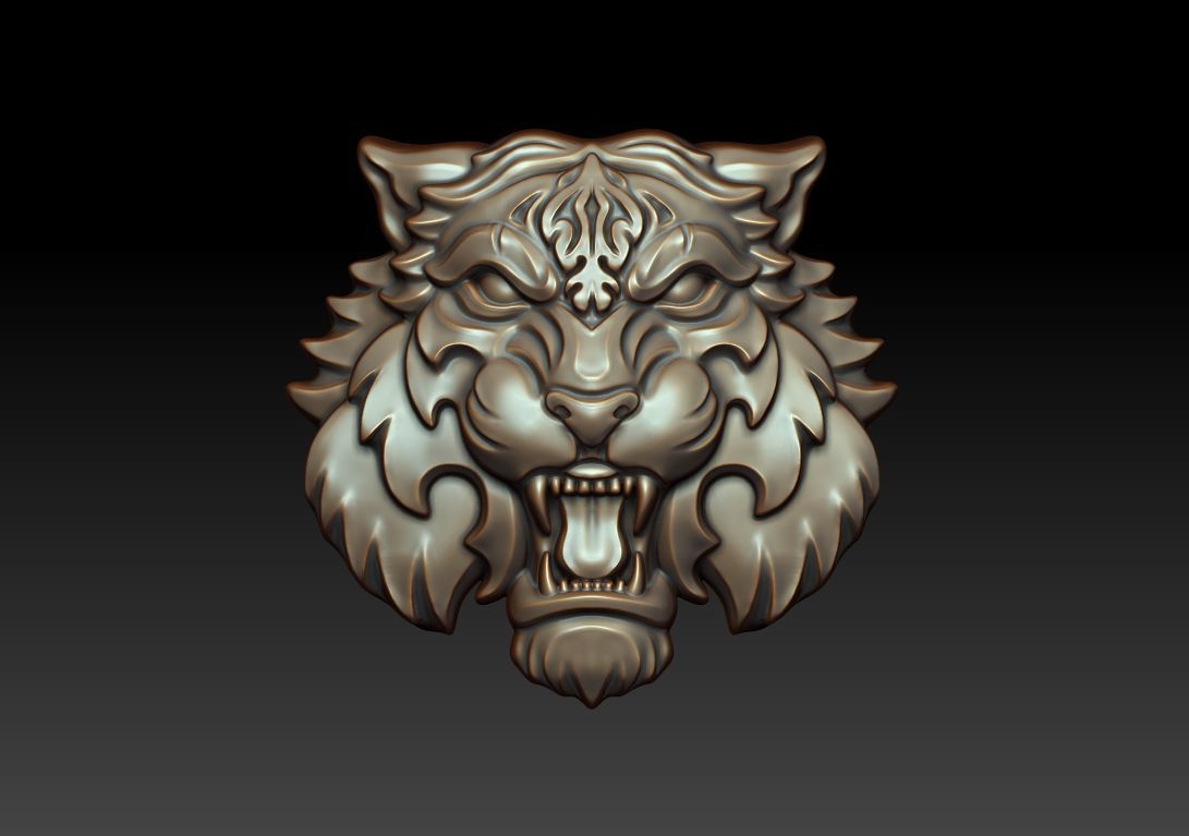 Tiger pendant 3D print model_12