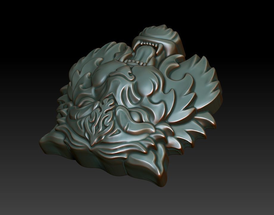 Tiger pendant 3D print model_11