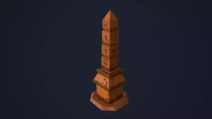 Obelisk 4 egyptian Low-poly 3D model