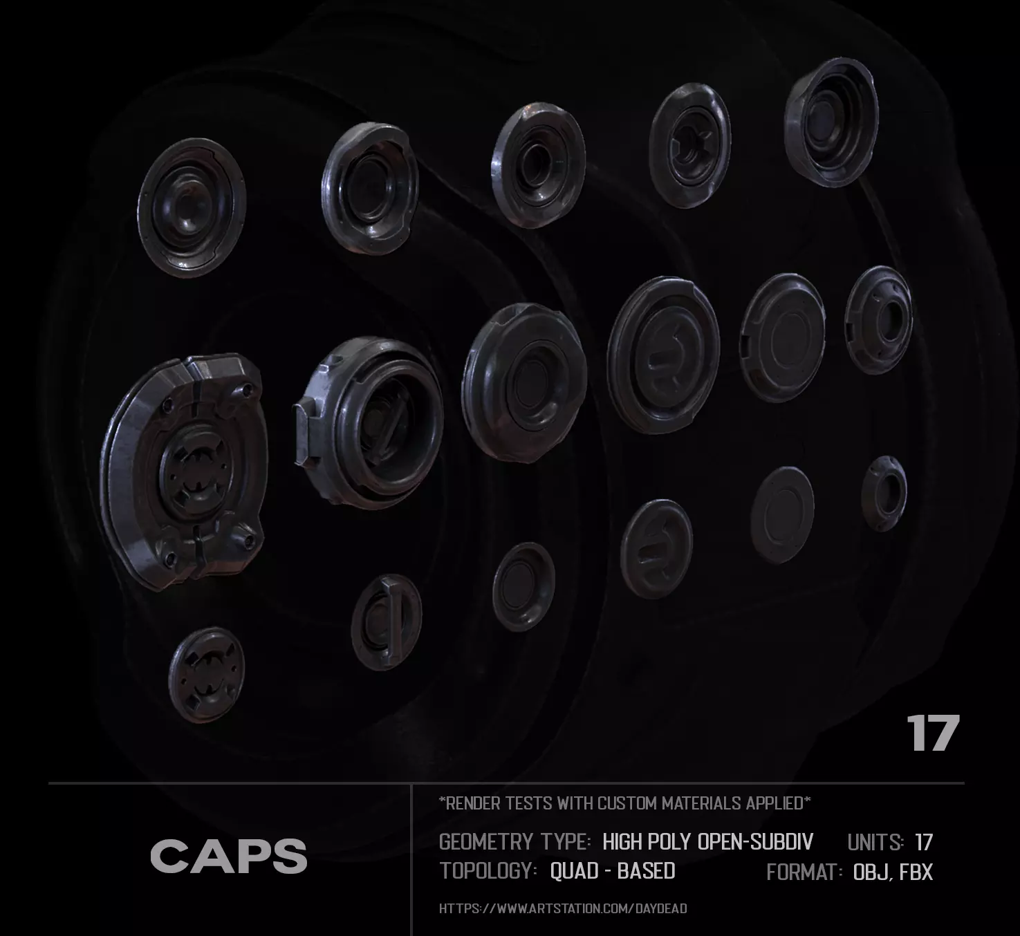 17 Caps SUBD 3D model_0