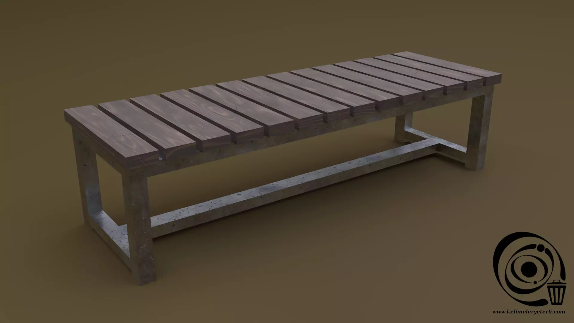 Bench 09 Low-poly 3D model_0