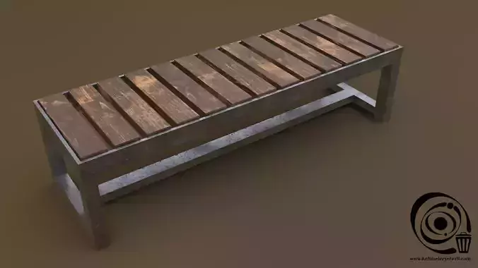 Bench 11 Low-poly 3D model