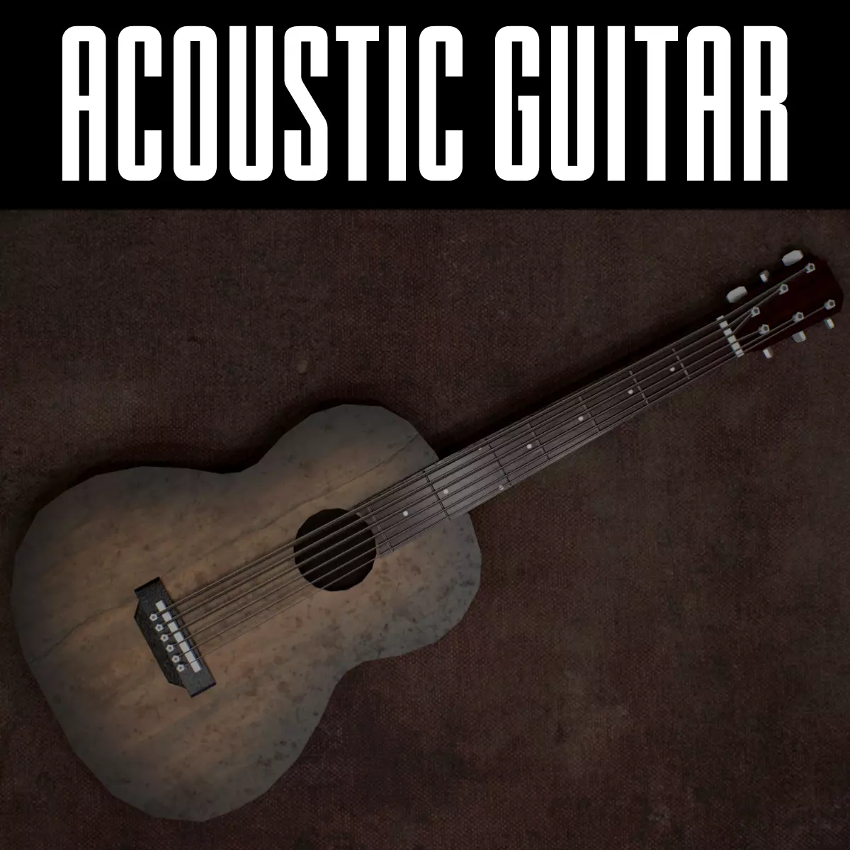 Acoustic Guitar Free low-poly 3D model_0