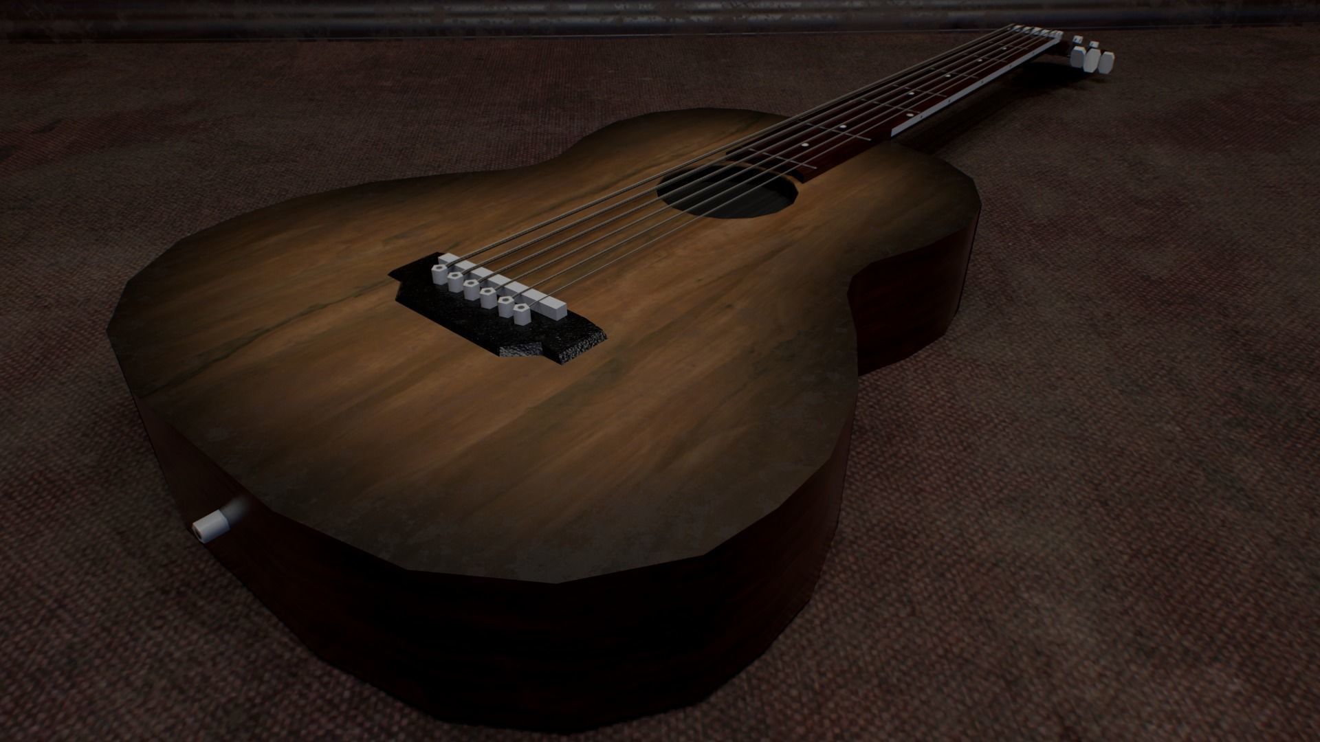 Acoustic Guitar Free low-poly 3D model_5