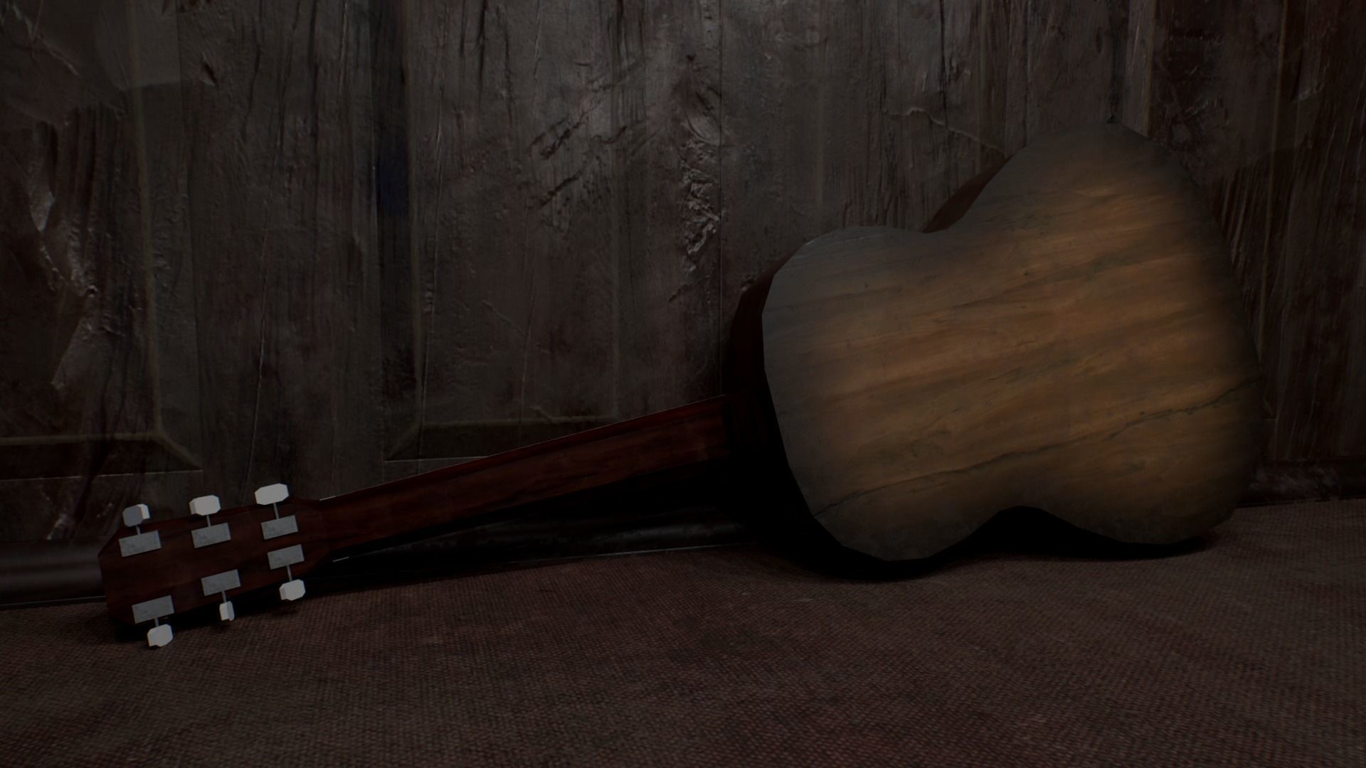 Acoustic Guitar Free low-poly 3D model_3