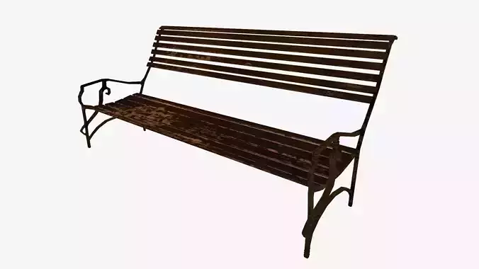 Low Poly Wooden Bench