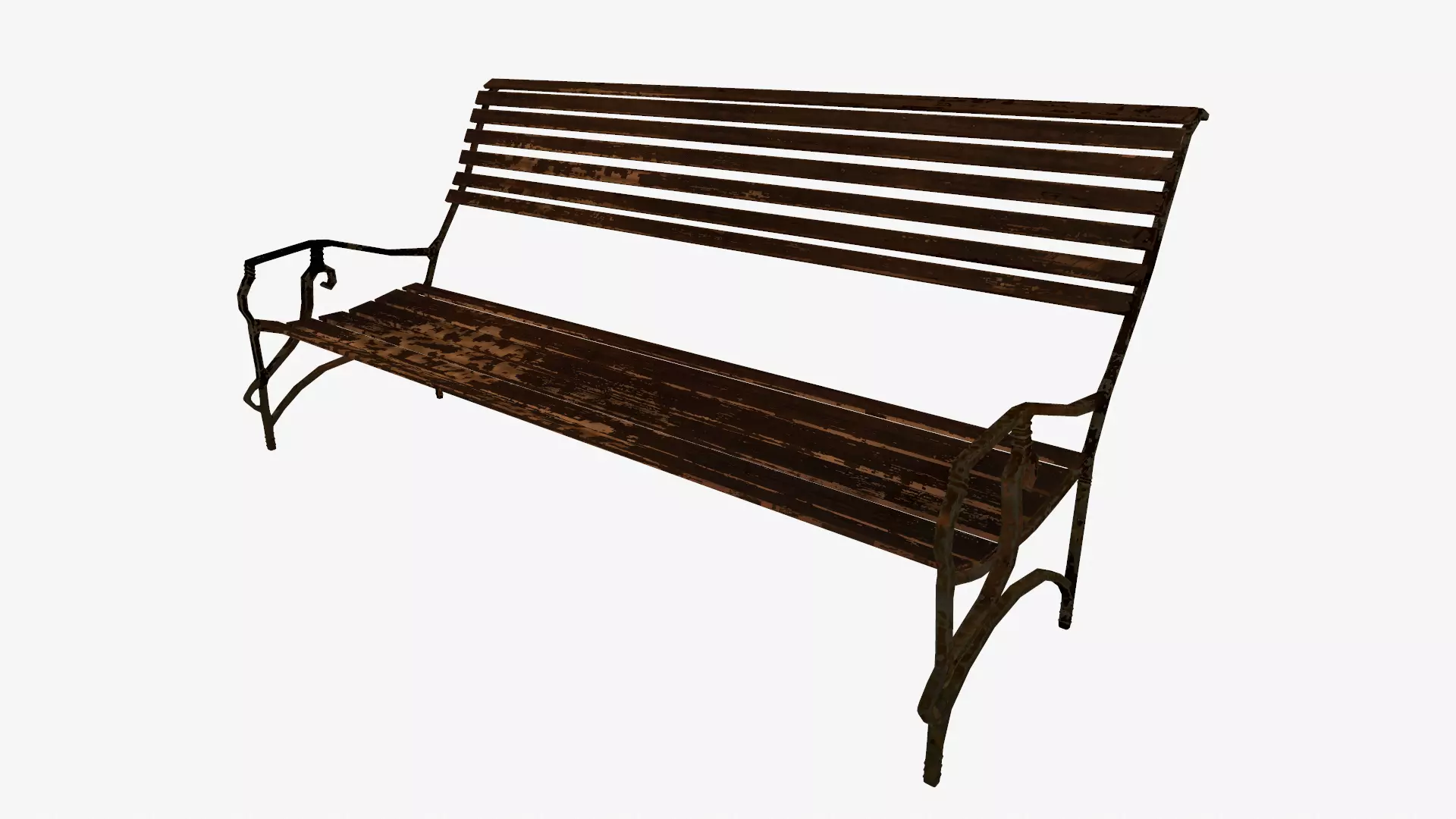 Low Poly Wooden Bench Low-poly 3D model
