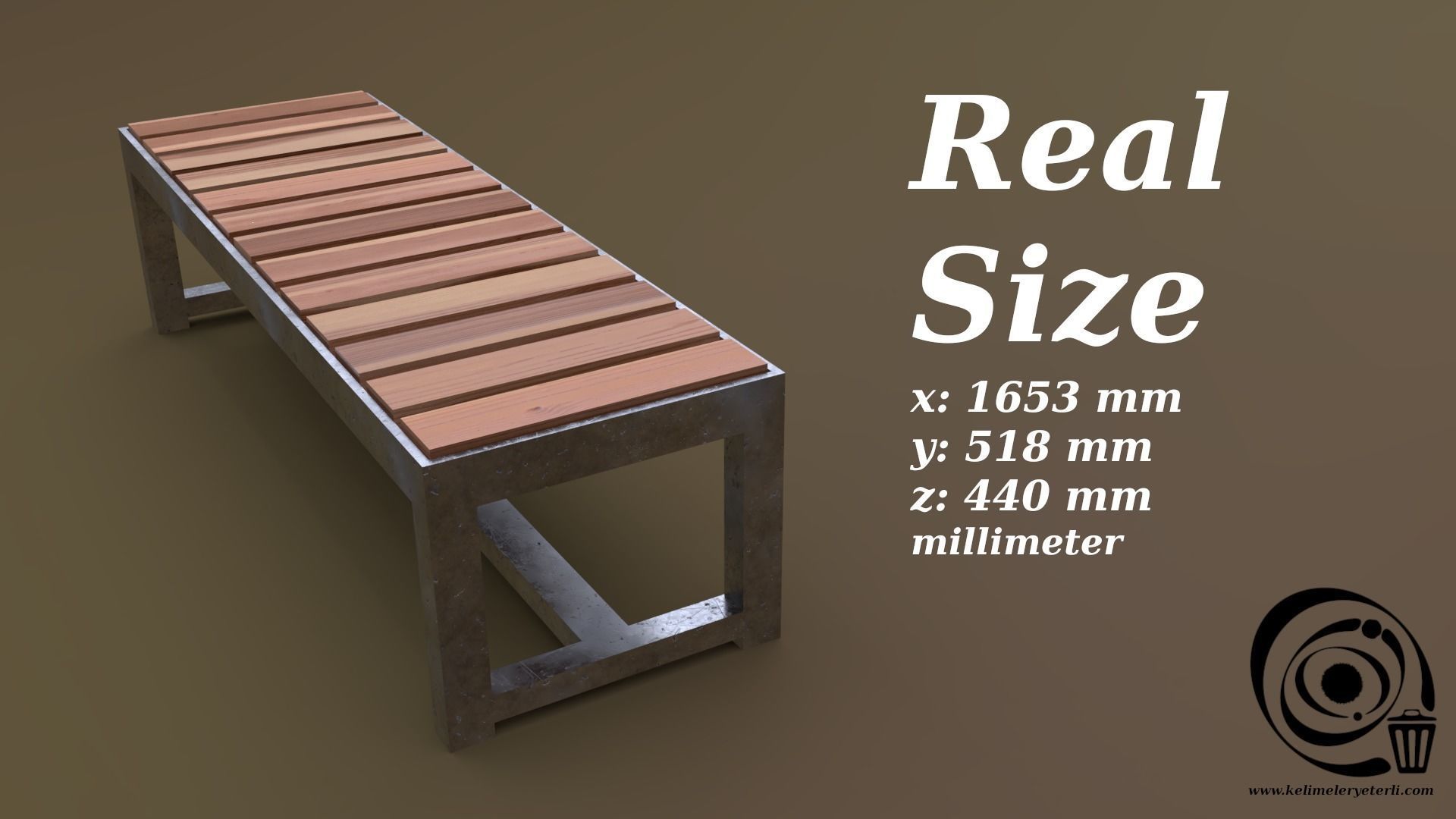 bench 15 4in1 - 4 Texture 1 Model Low-poly 3D model_4