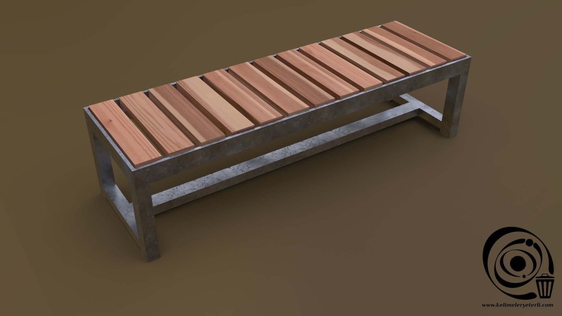 bench 15 4in1 - 4 Texture 1 Model Low-poly 3D model_3