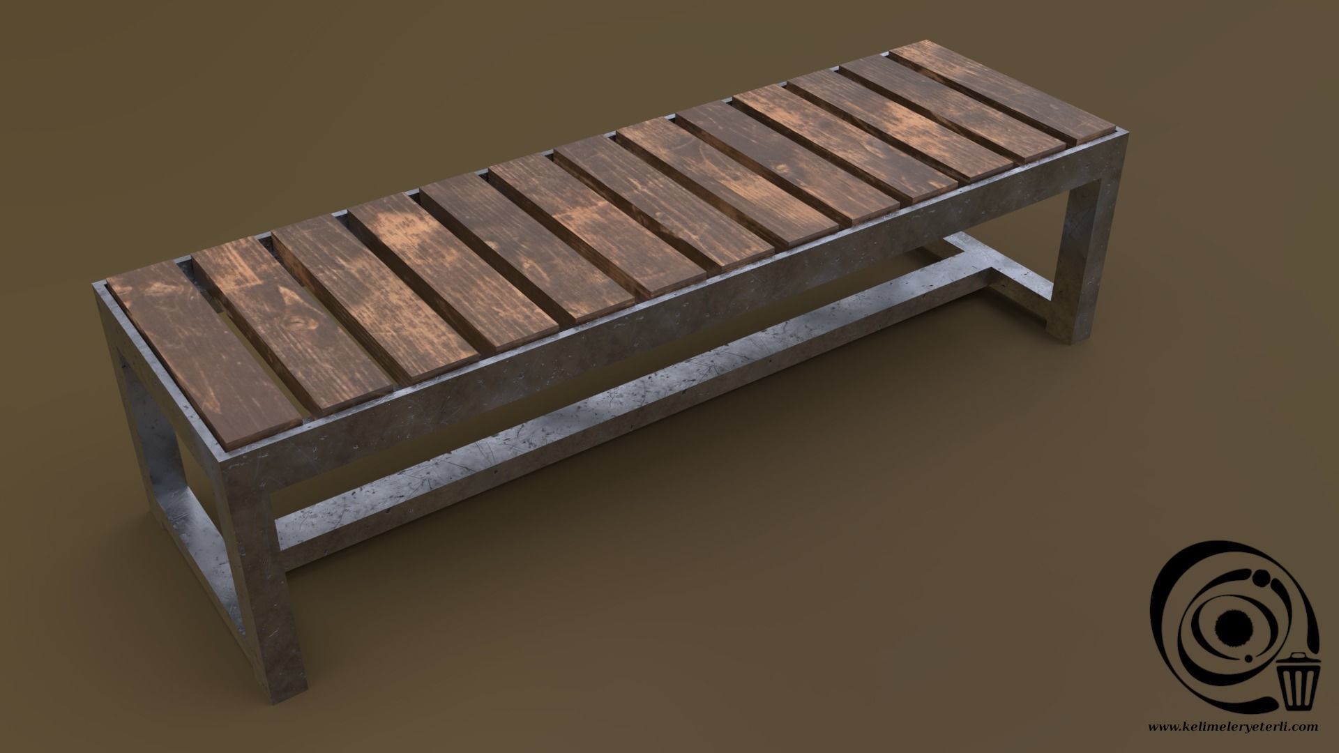 bench 15 4in1 - 4 Texture 1 Model Low-poly 3D model_1