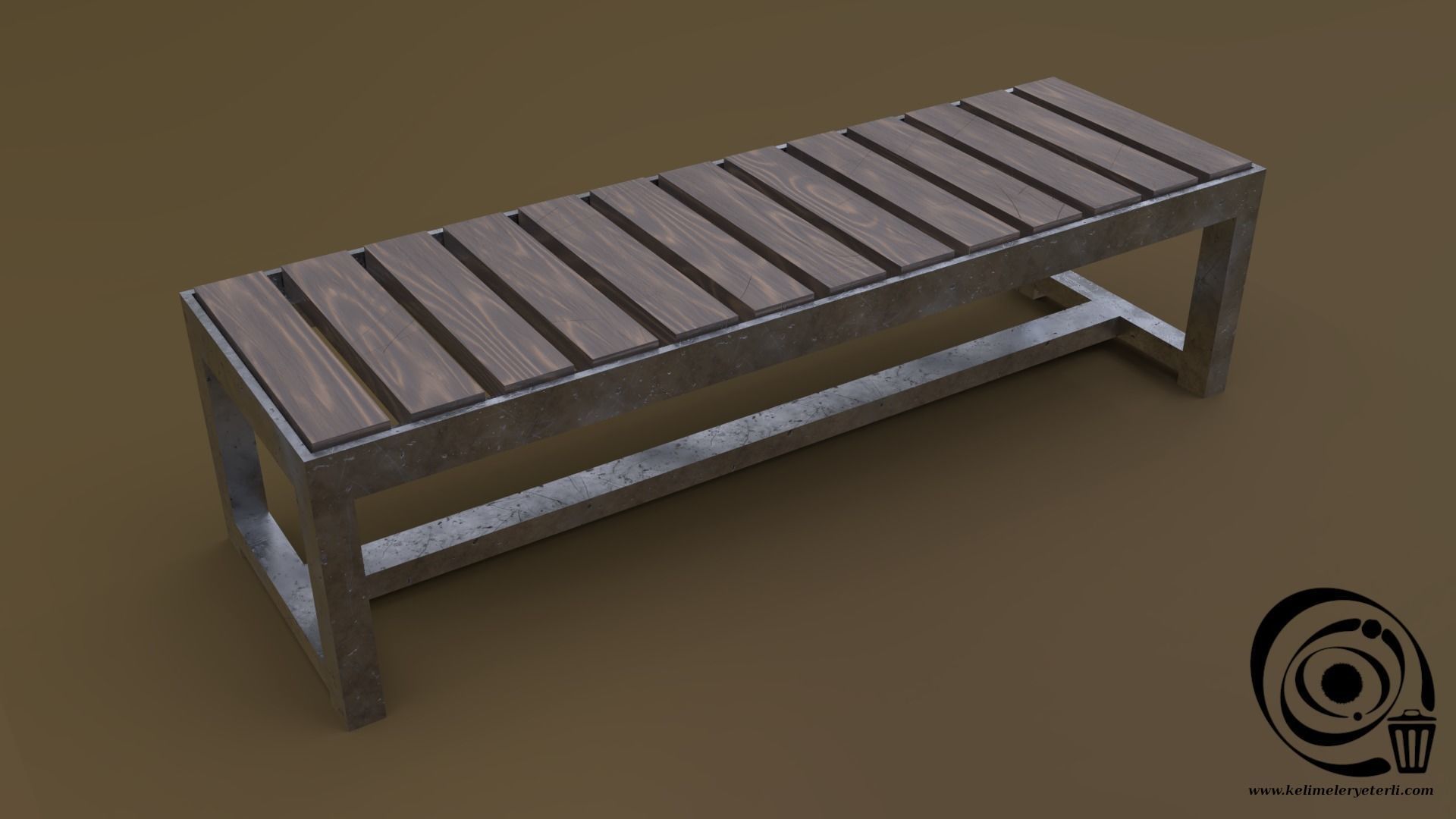 bench 15 4in1 - 4 Texture 1 Model Low-poly 3D model_7