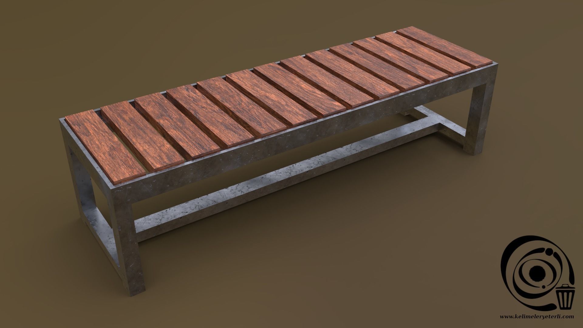 bench 15 4in1 - 4 Texture 1 Model Low-poly 3D model_5