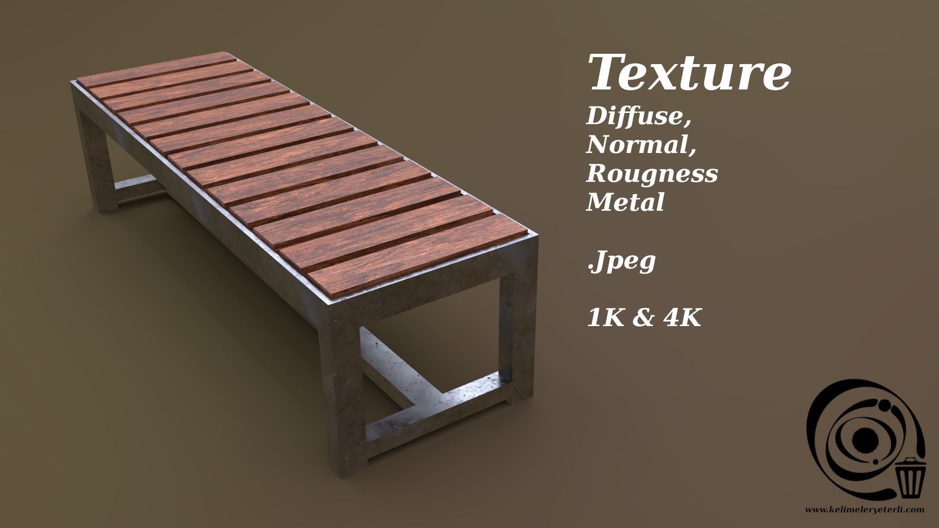 bench 15 4in1 - 4 Texture 1 Model Low-poly 3D model_6