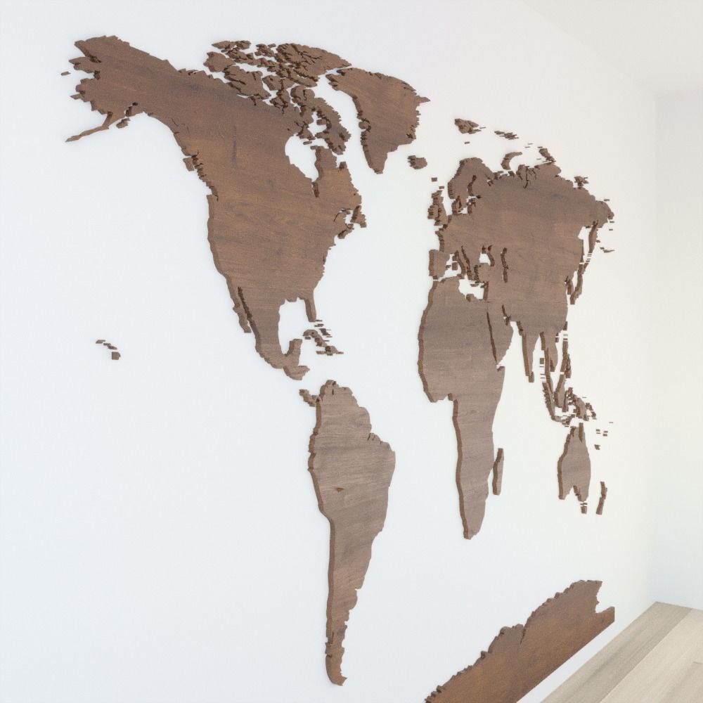 world map decor  3D model_1