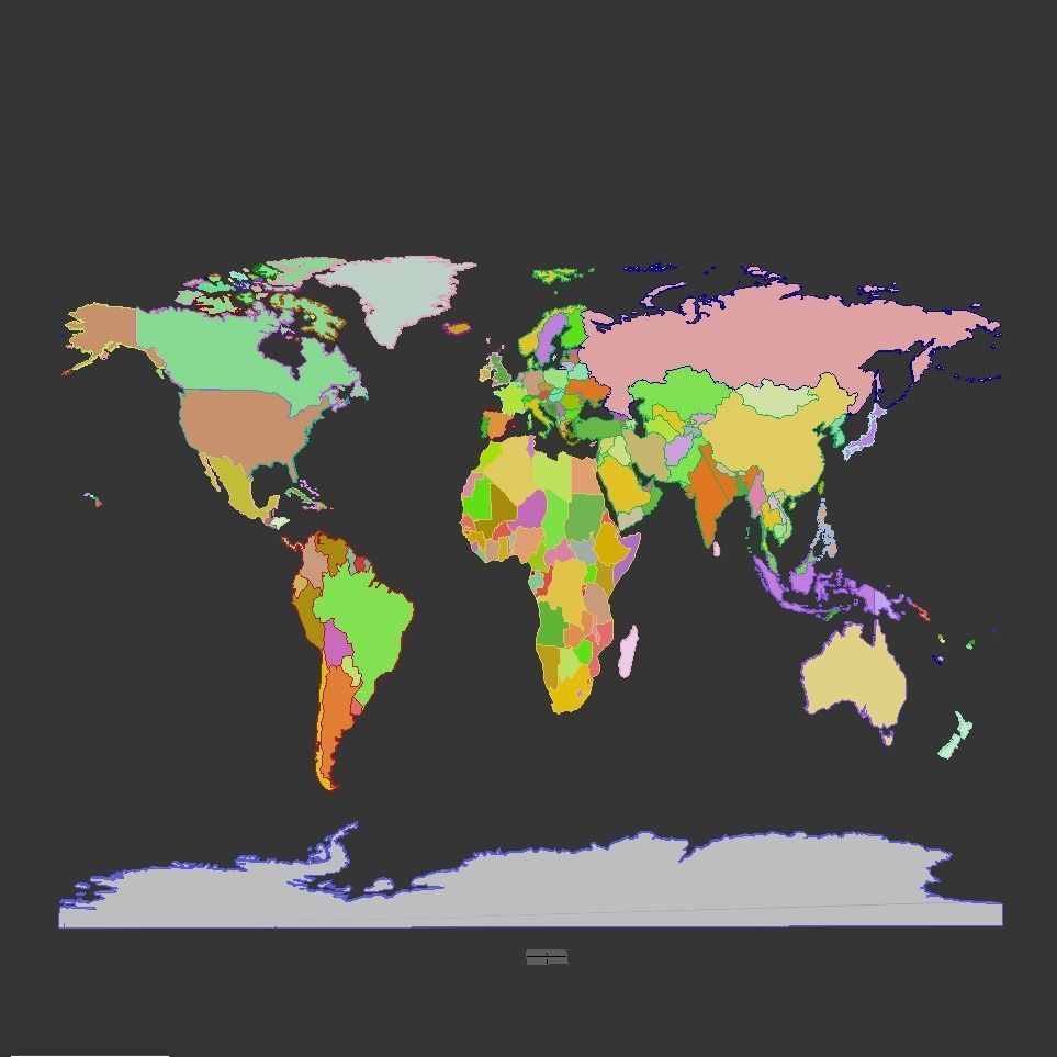 world map decor  3D model_7