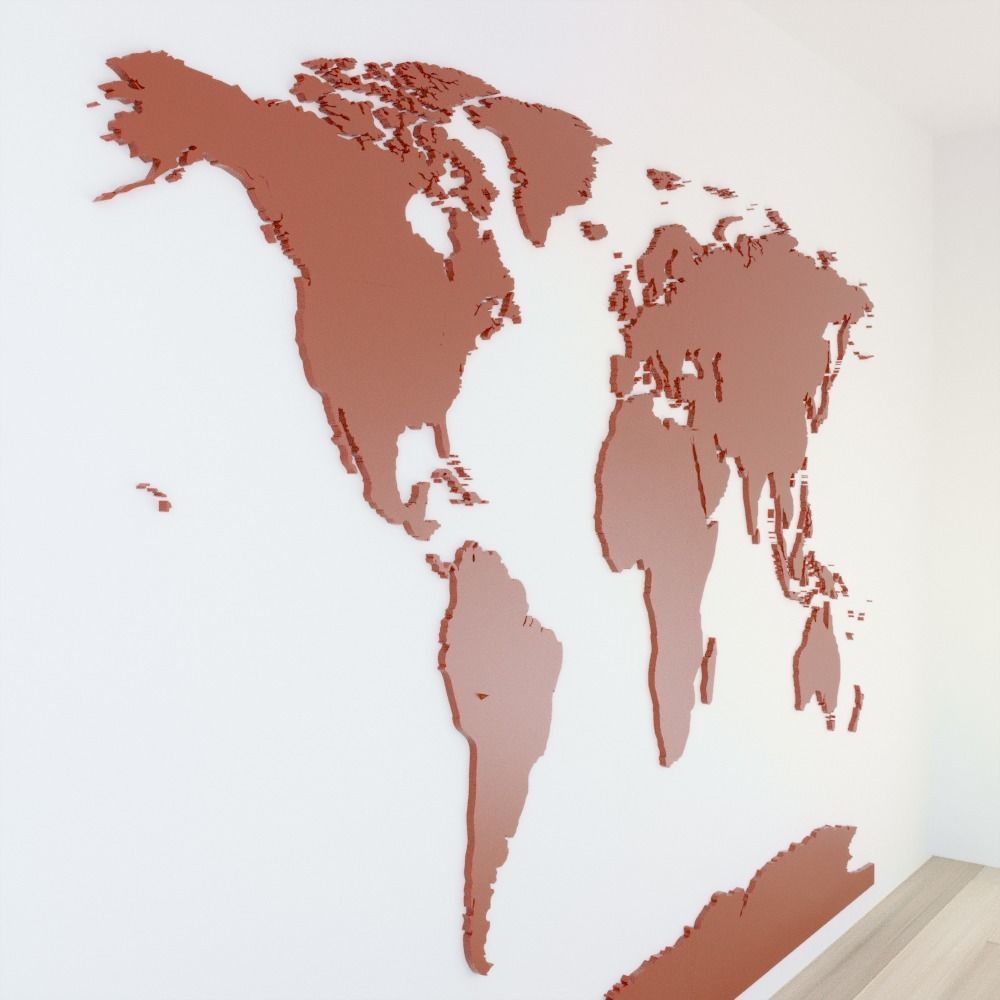 world map decor  3D model_3