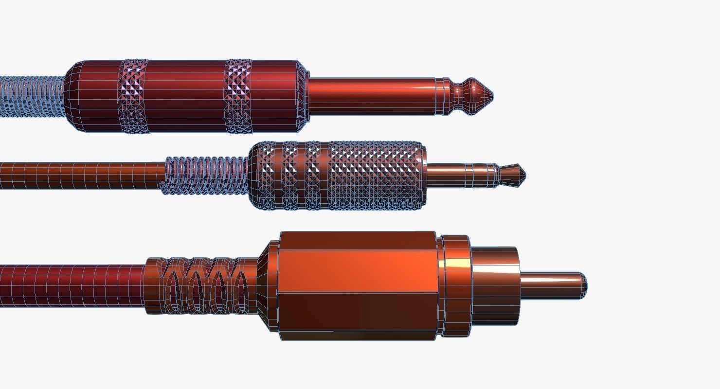 Audio connectors Free 3D model_2