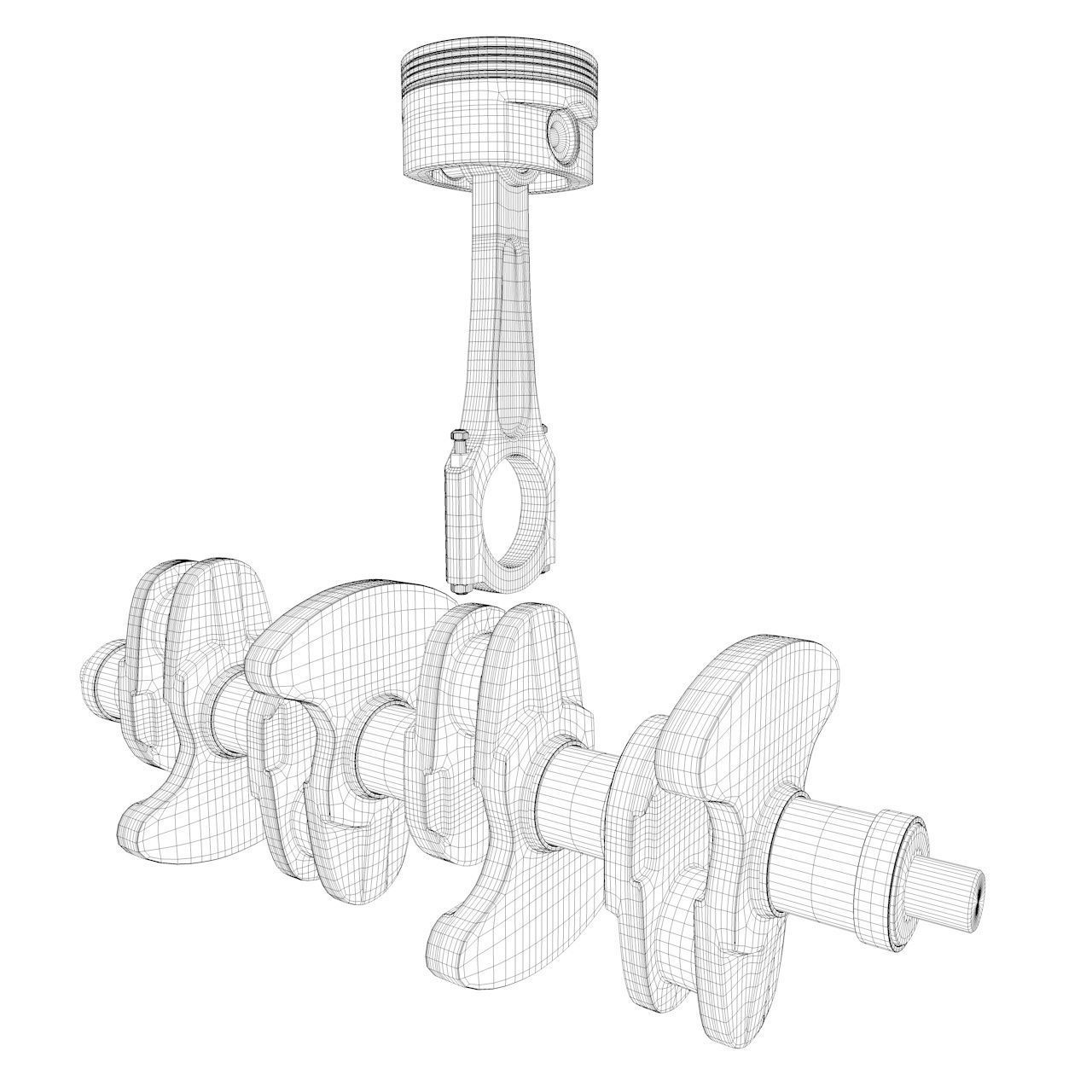 piston and crankshaft 3D model_8