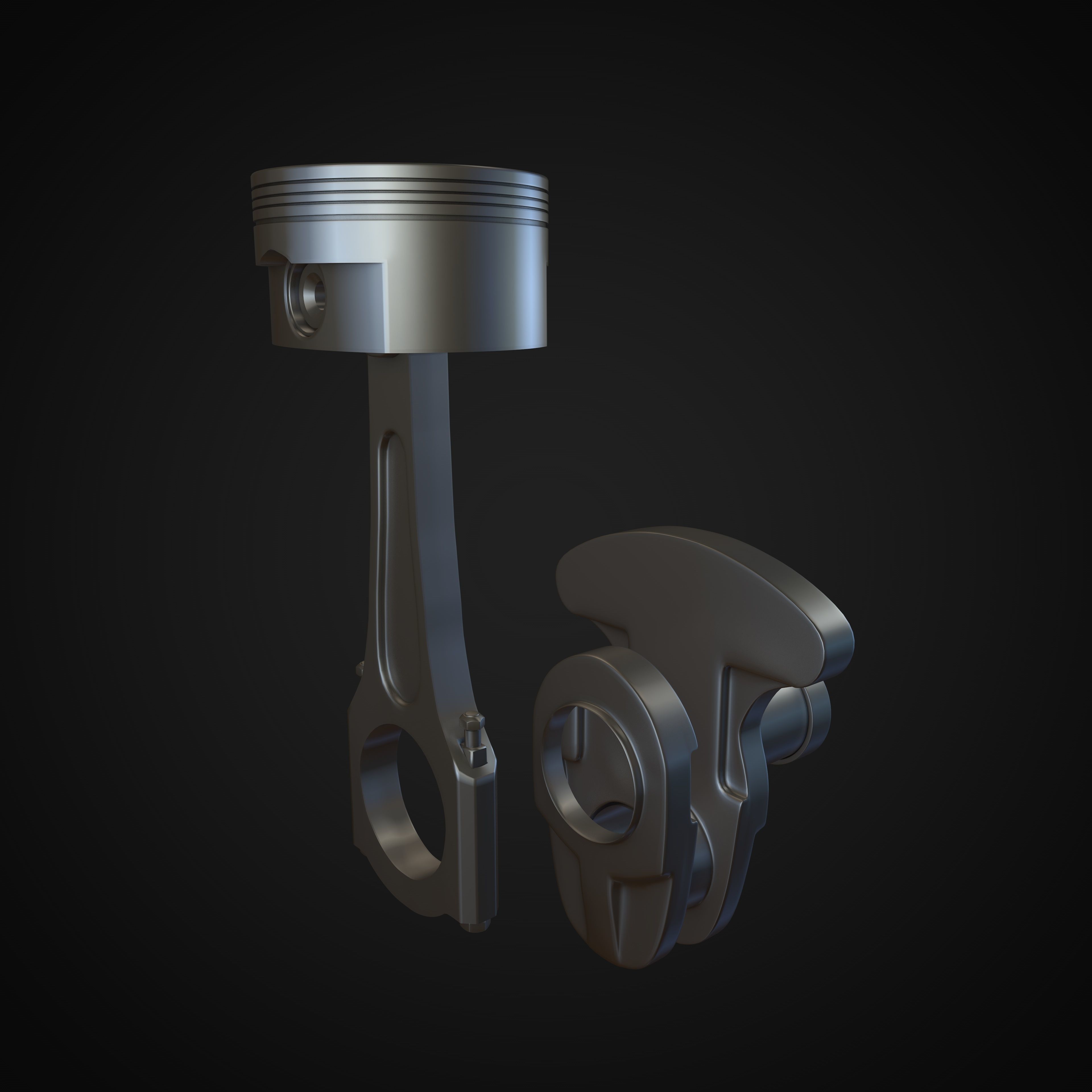 piston and crankshaft 3D model_3