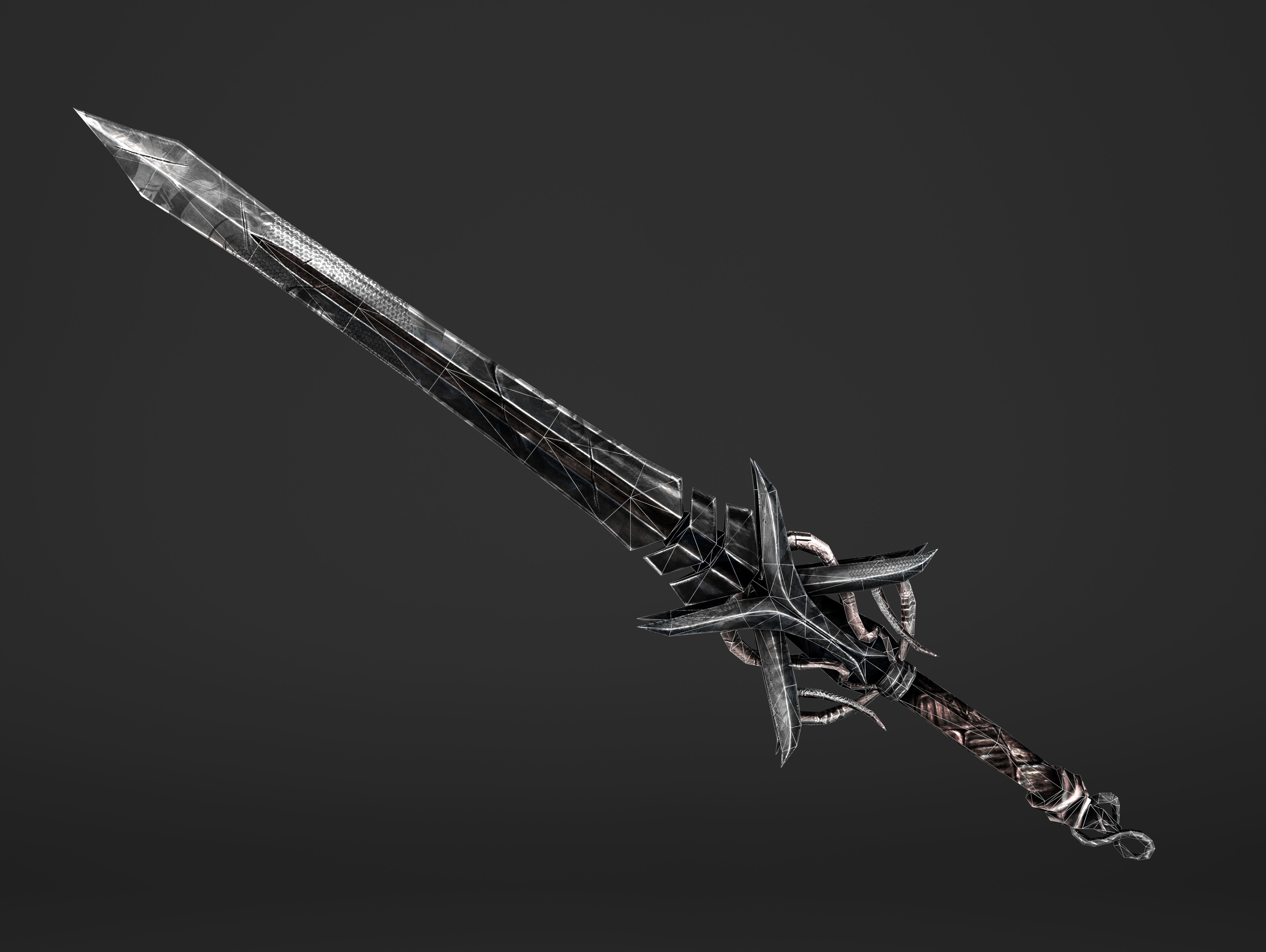 Scissor Sword Low-poly 3D model_21