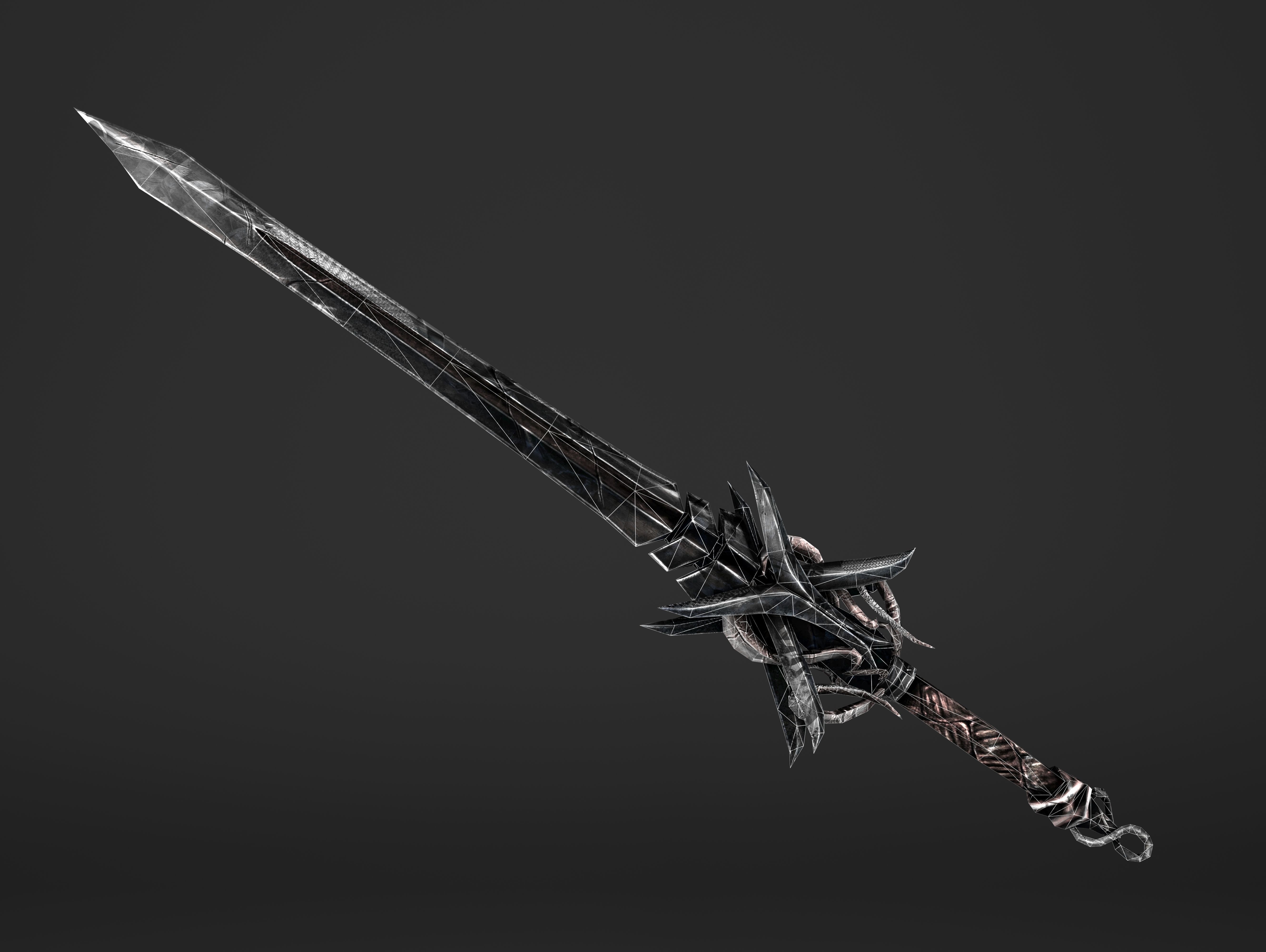 Scissor Sword Low-poly 3D model_3