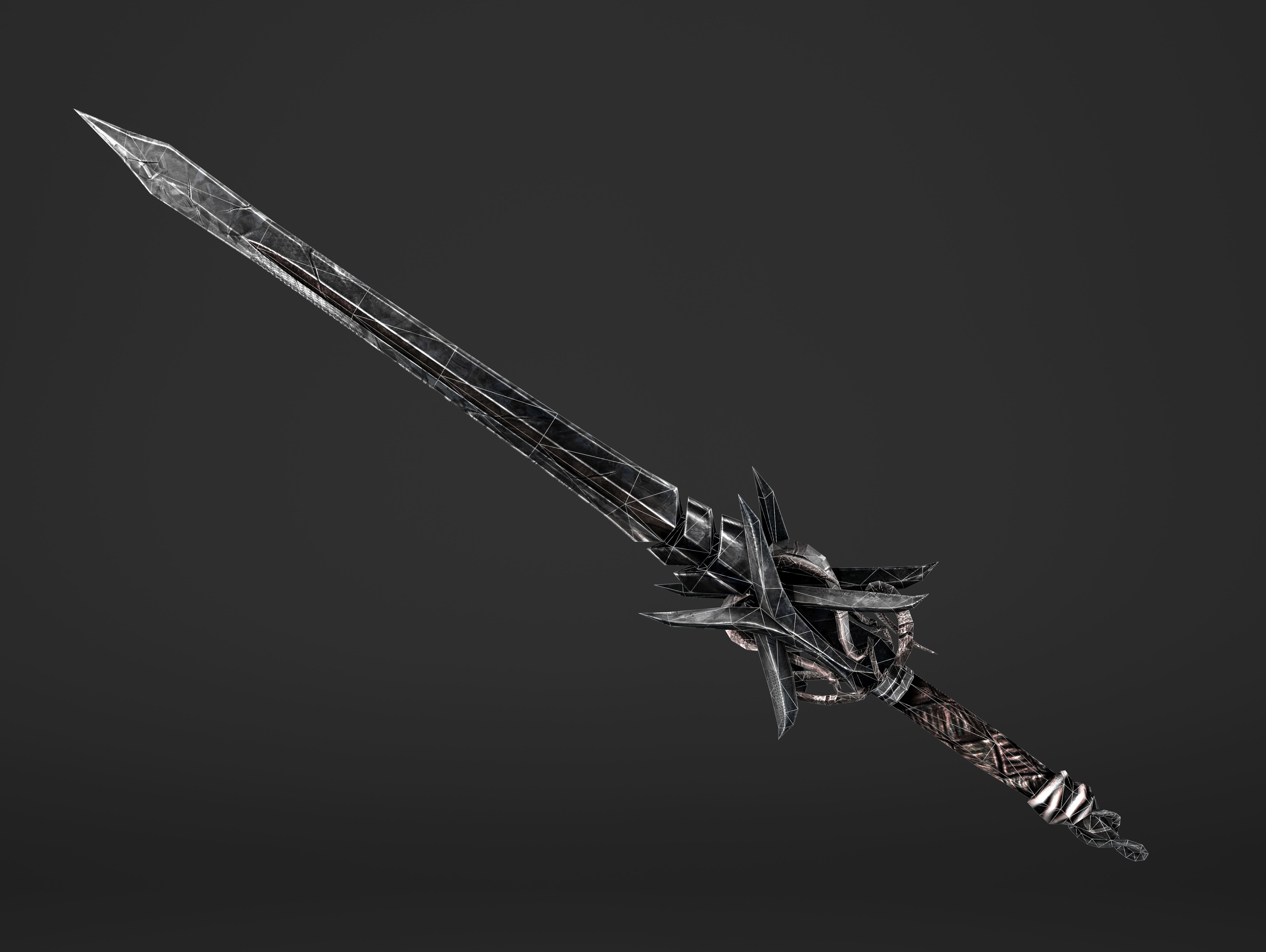 Scissor Sword Low-poly 3D model_9