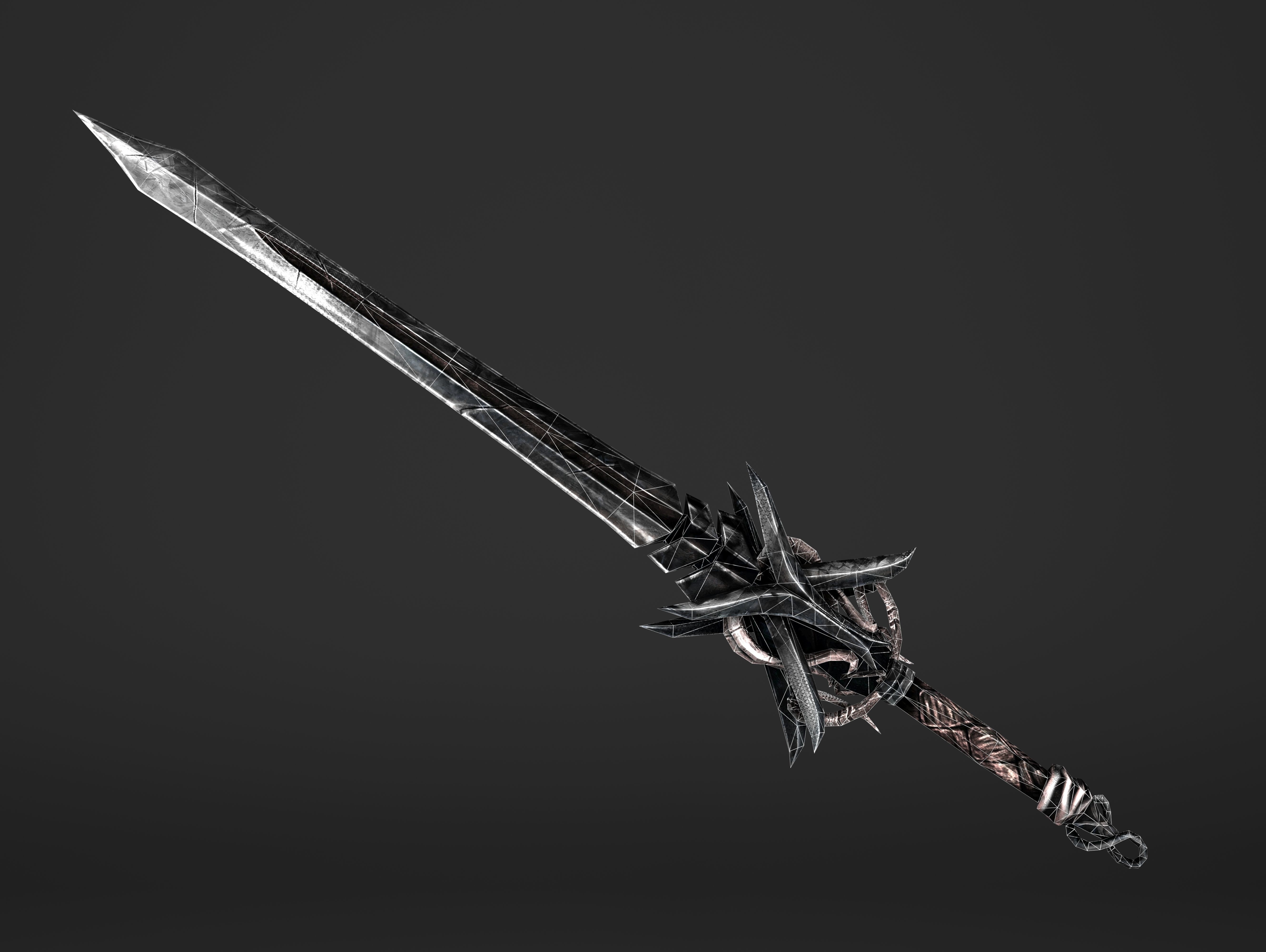 Scissor Sword Low-poly 3D model_13