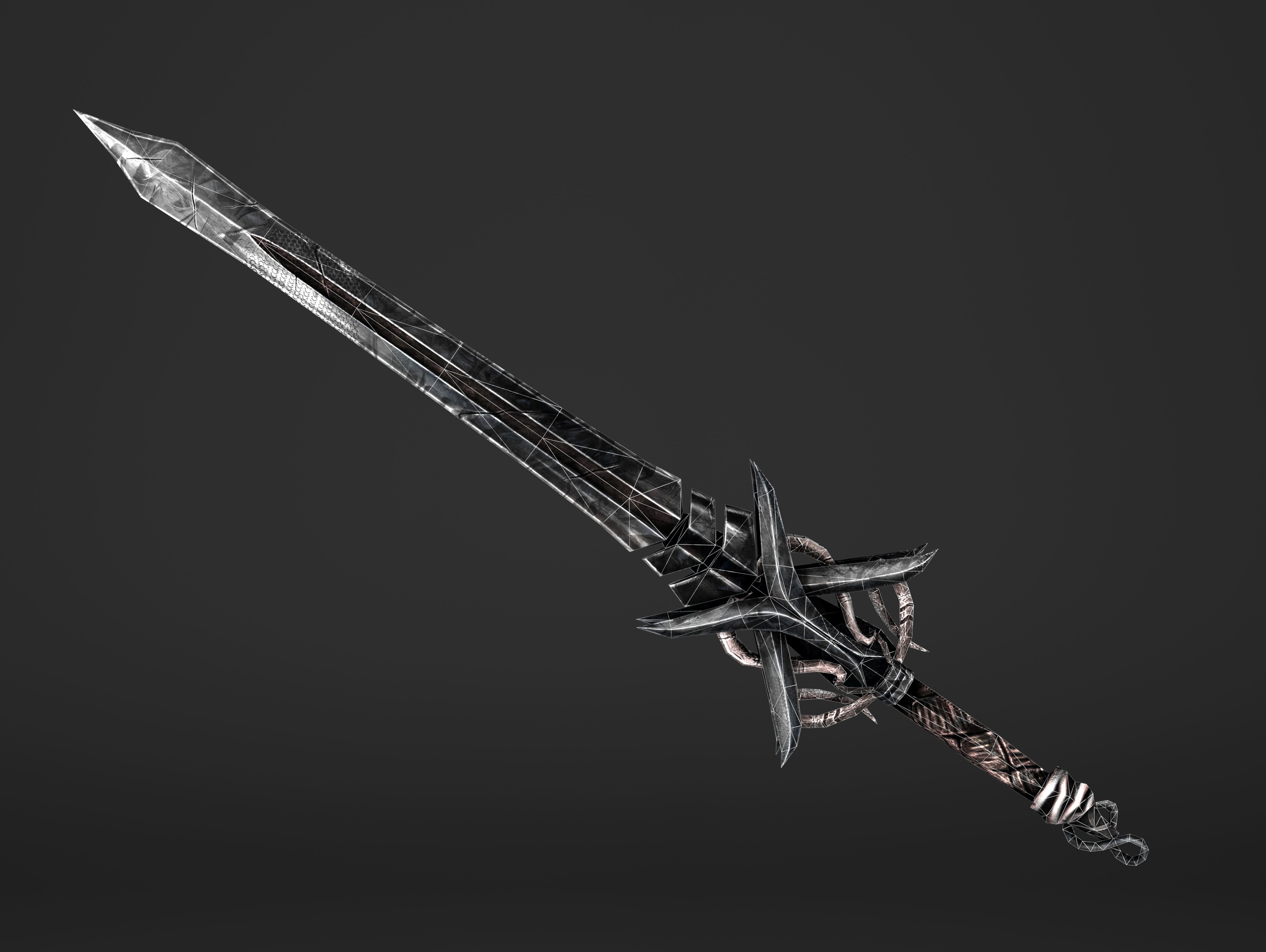 Scissor Sword Low-poly 3D model_11