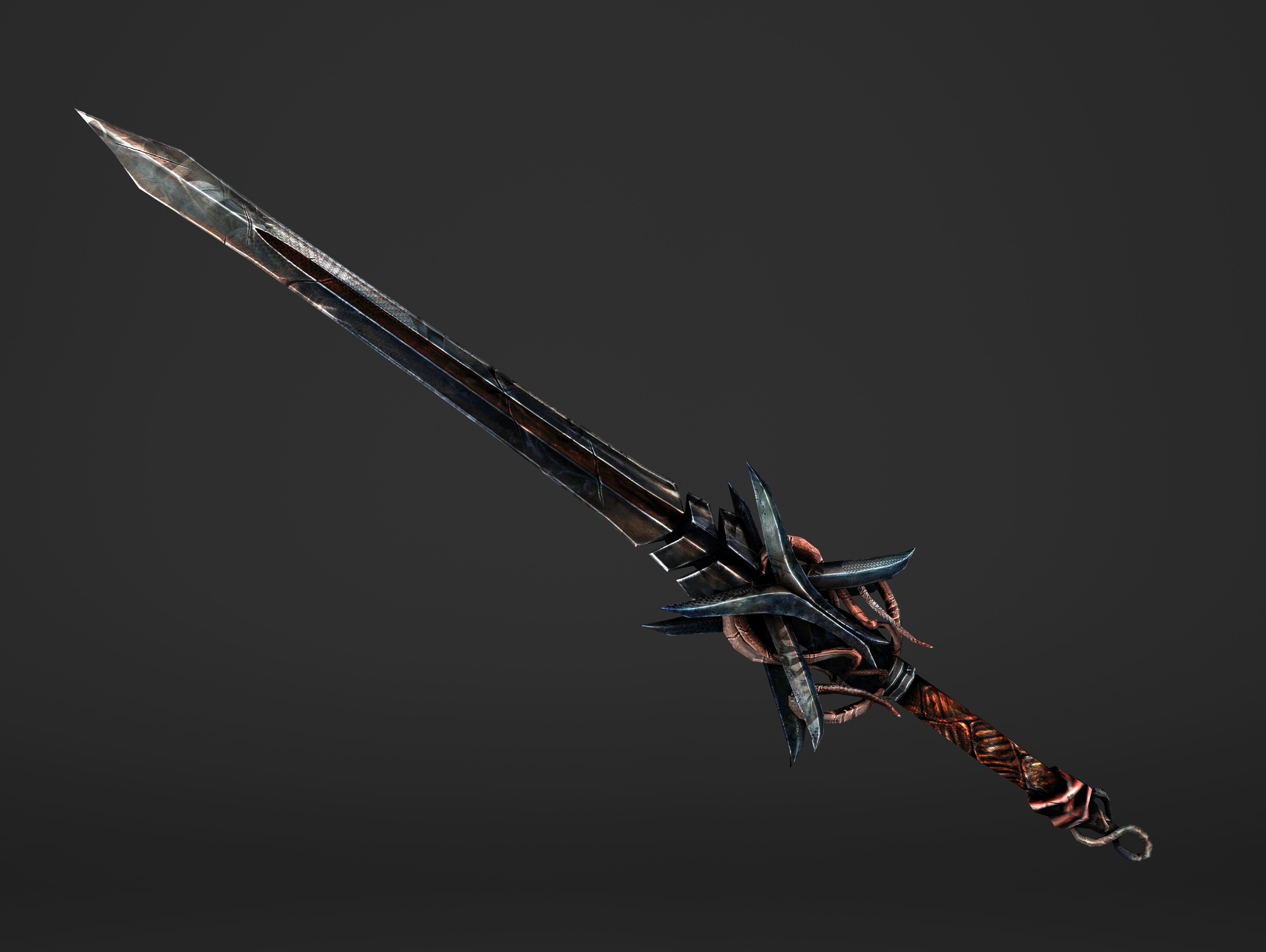 Scissor Sword Low-poly 3D model_2