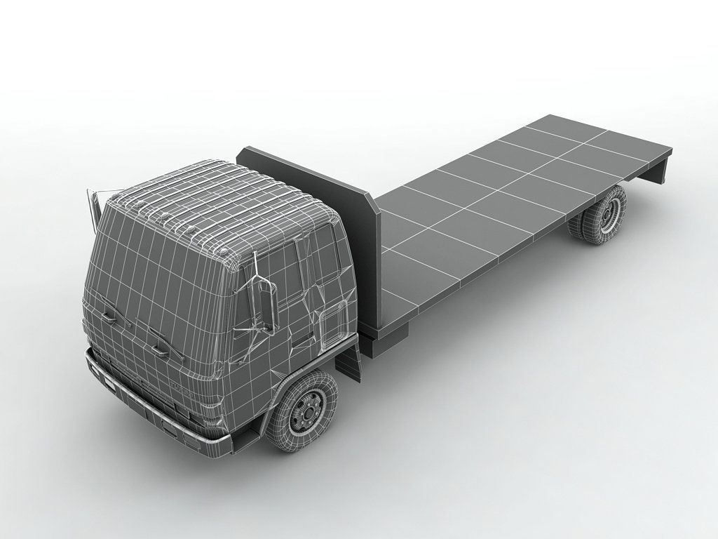  1991 Isuzu Flatbed Truck 3D model_3