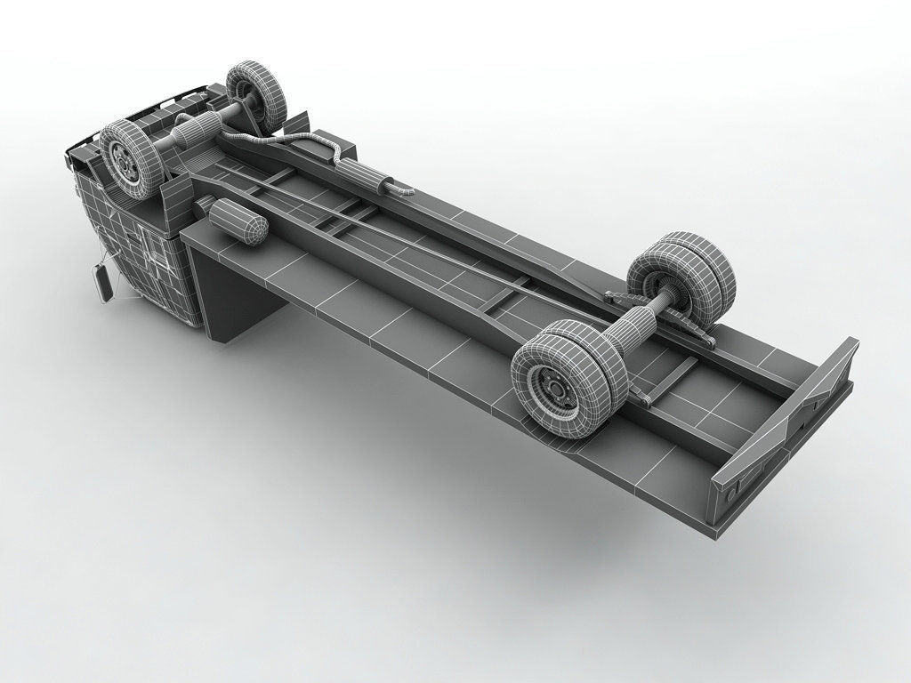  1991 Isuzu Flatbed Truck 3D model_5