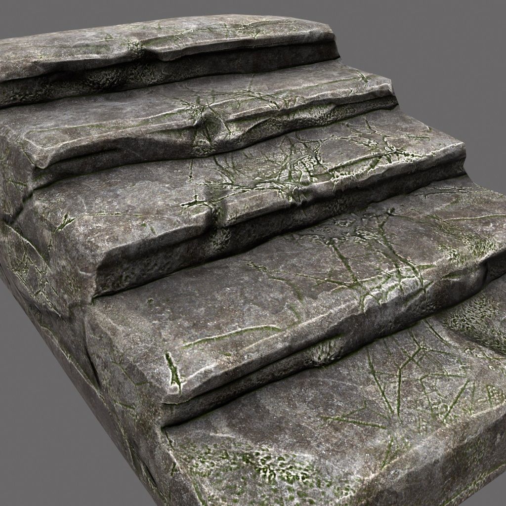 wall set arch made of rocks Low-poly 3D model_18