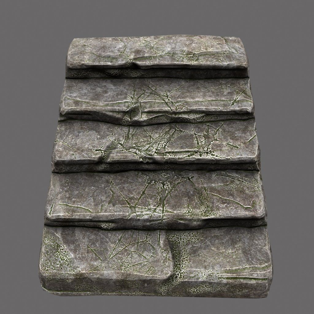 wall set arch made of rocks Low-poly 3D model_16