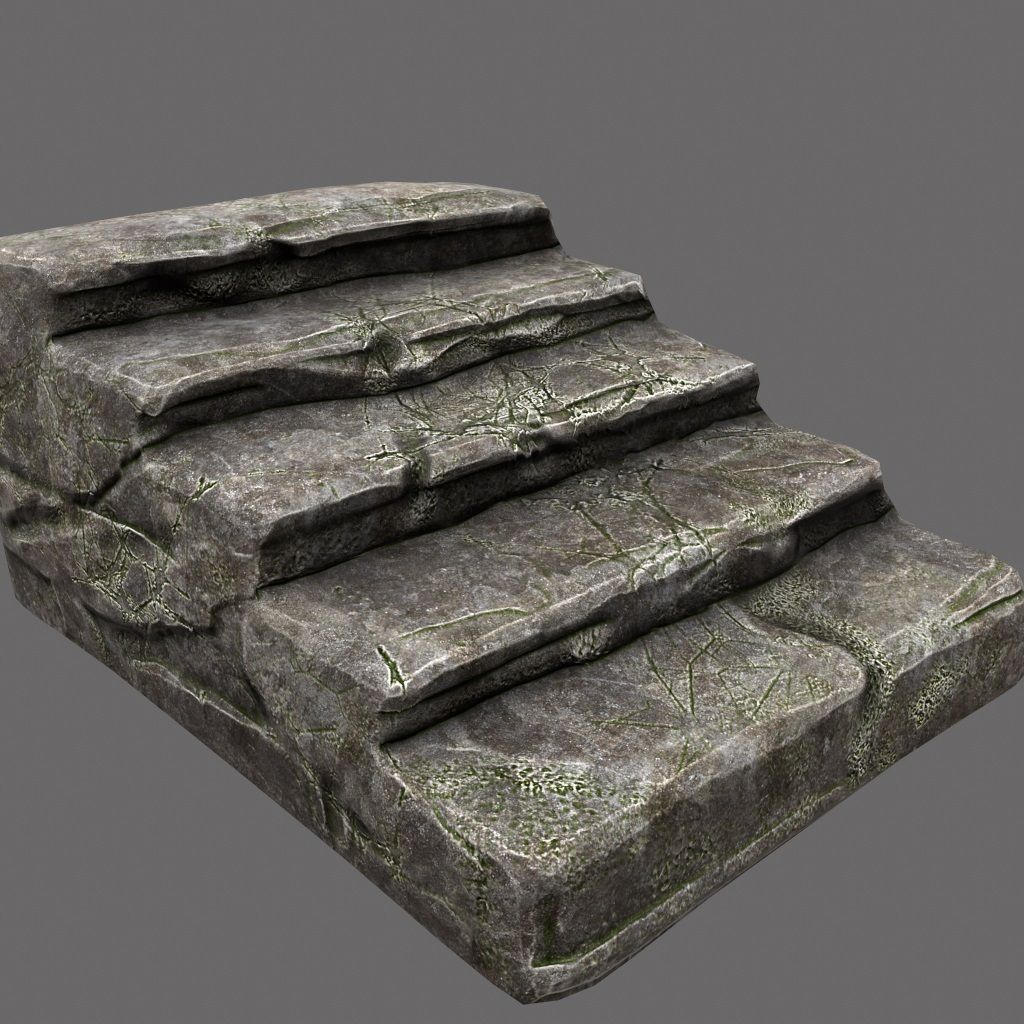 wall set arch made of rocks Low-poly 3D model_6