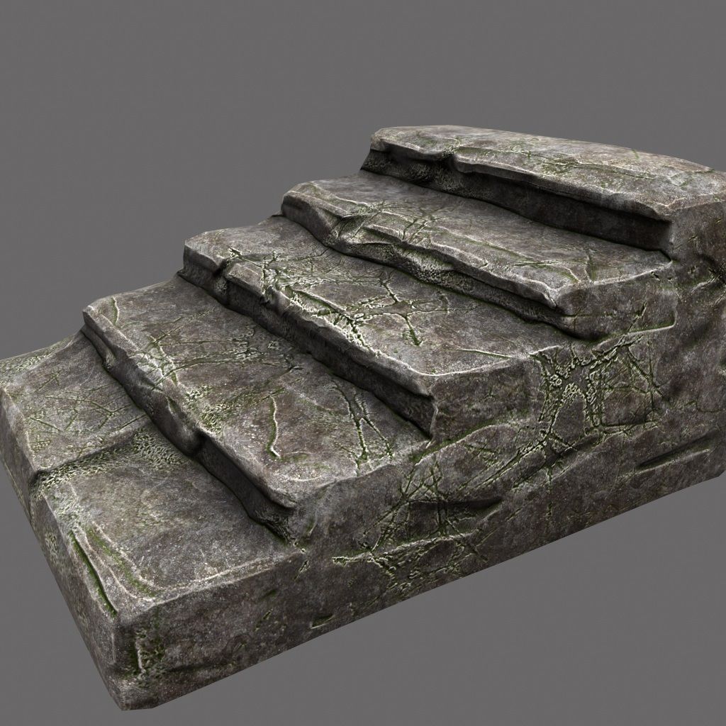 wall set arch made of rocks Low-poly 3D model_17