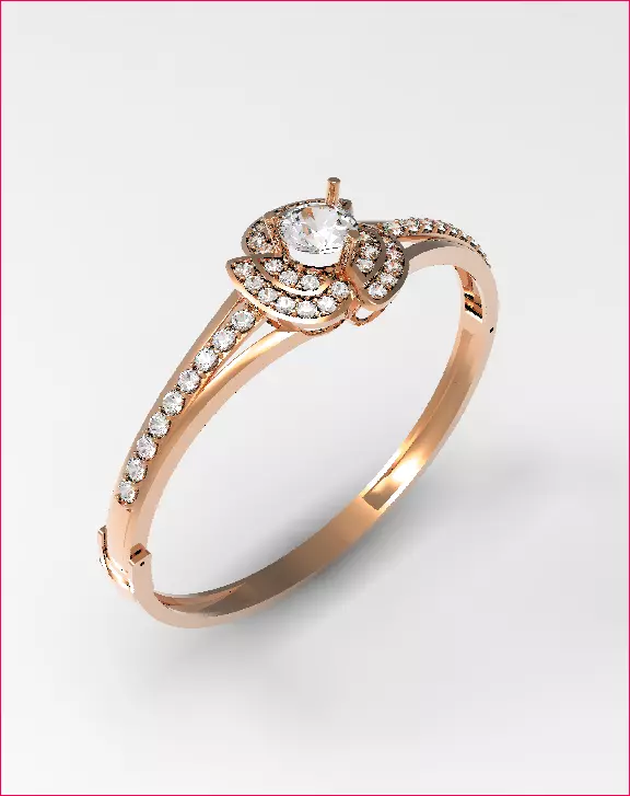 jewelry rose gold diamond bangle ring Free 3D model