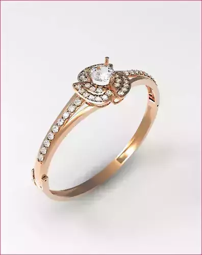 jewelry rose gold diamond bangle ring