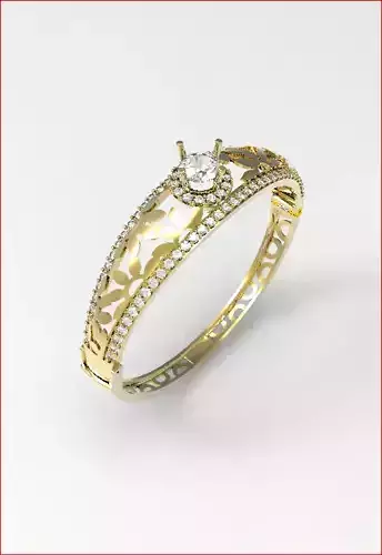 jewelry gold bangle ring with diamonds