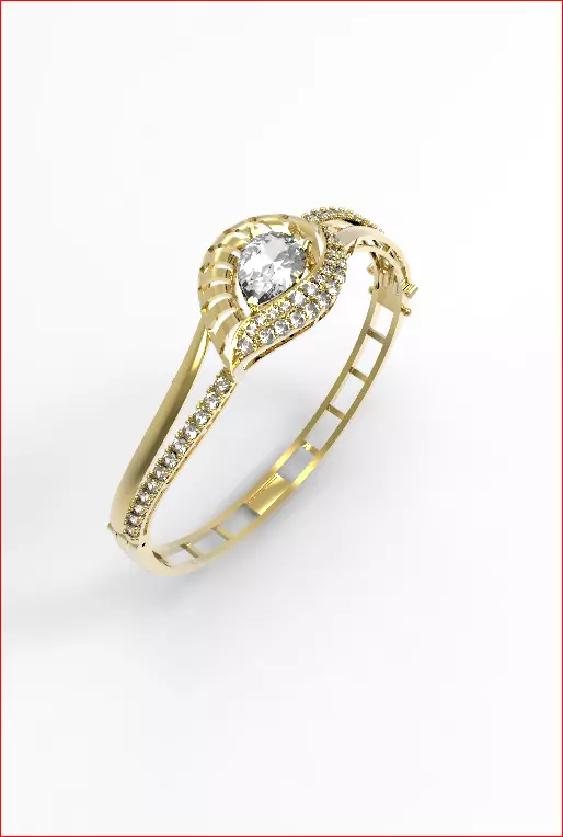 jewelry gold ring with diamond in center Free 3D model