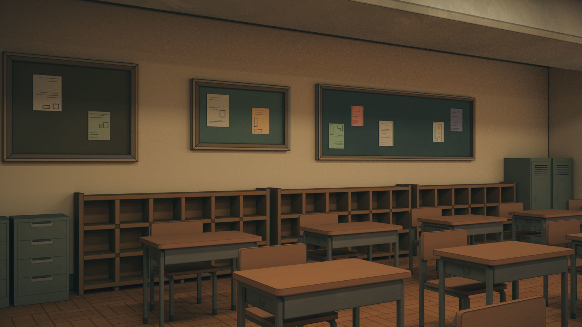 Anime Classroom Low-poly 3D model_11