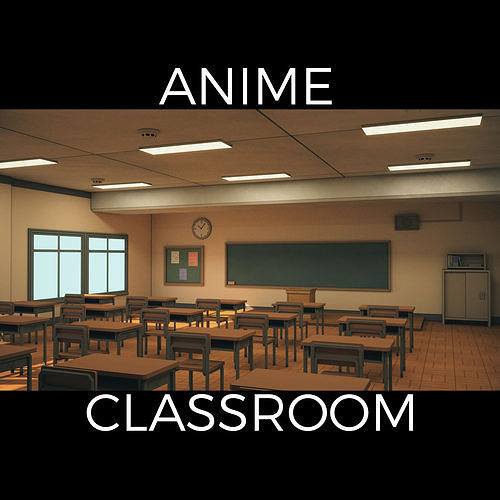 Anime Classroom Low-poly 3D model