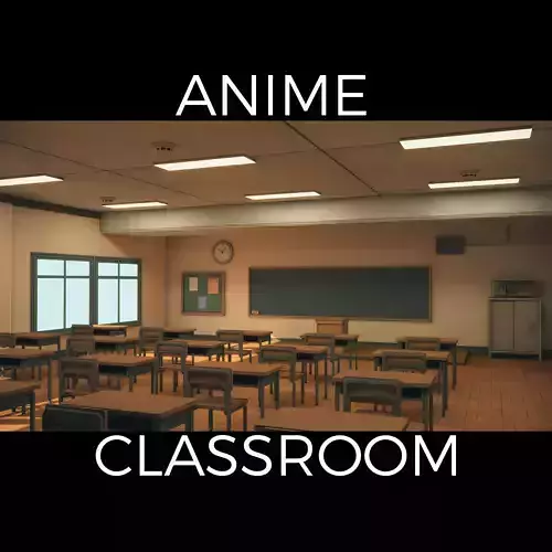 Anime Classroom Low-poly 3D model