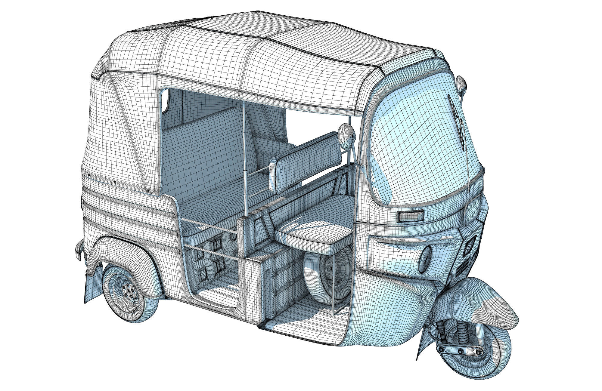 Auto Rickshaw Bajaj TukTuk 3D model_19