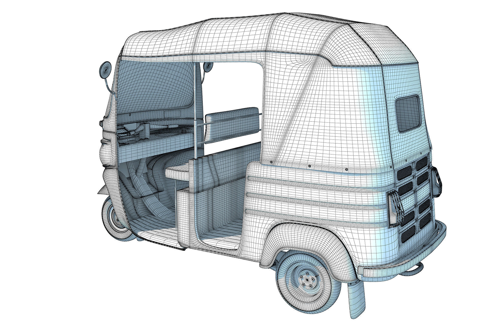 Auto Rickshaw Bajaj TukTuk 3D model_16