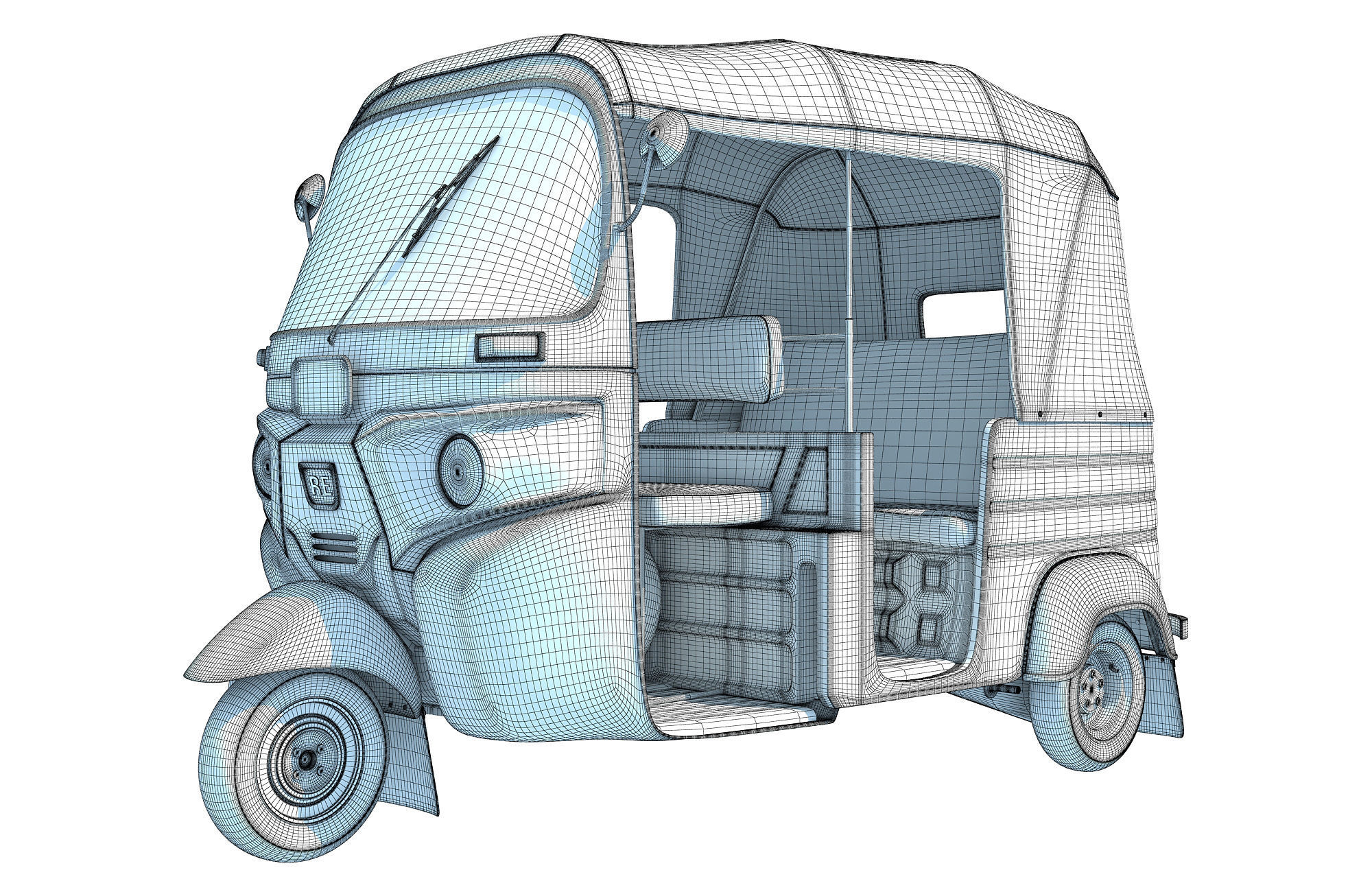 Auto Rickshaw Bajaj TukTuk 3D model_15