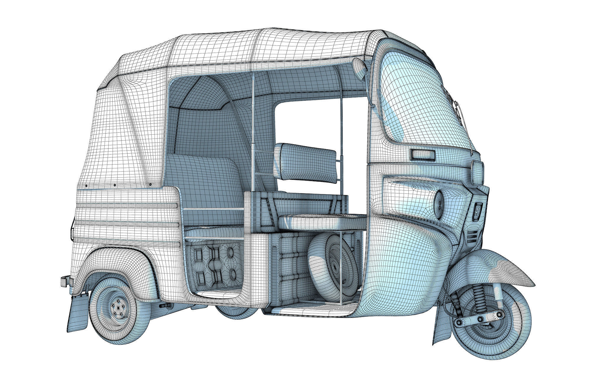 Auto Rickshaw Bajaj TukTuk 3D model_18