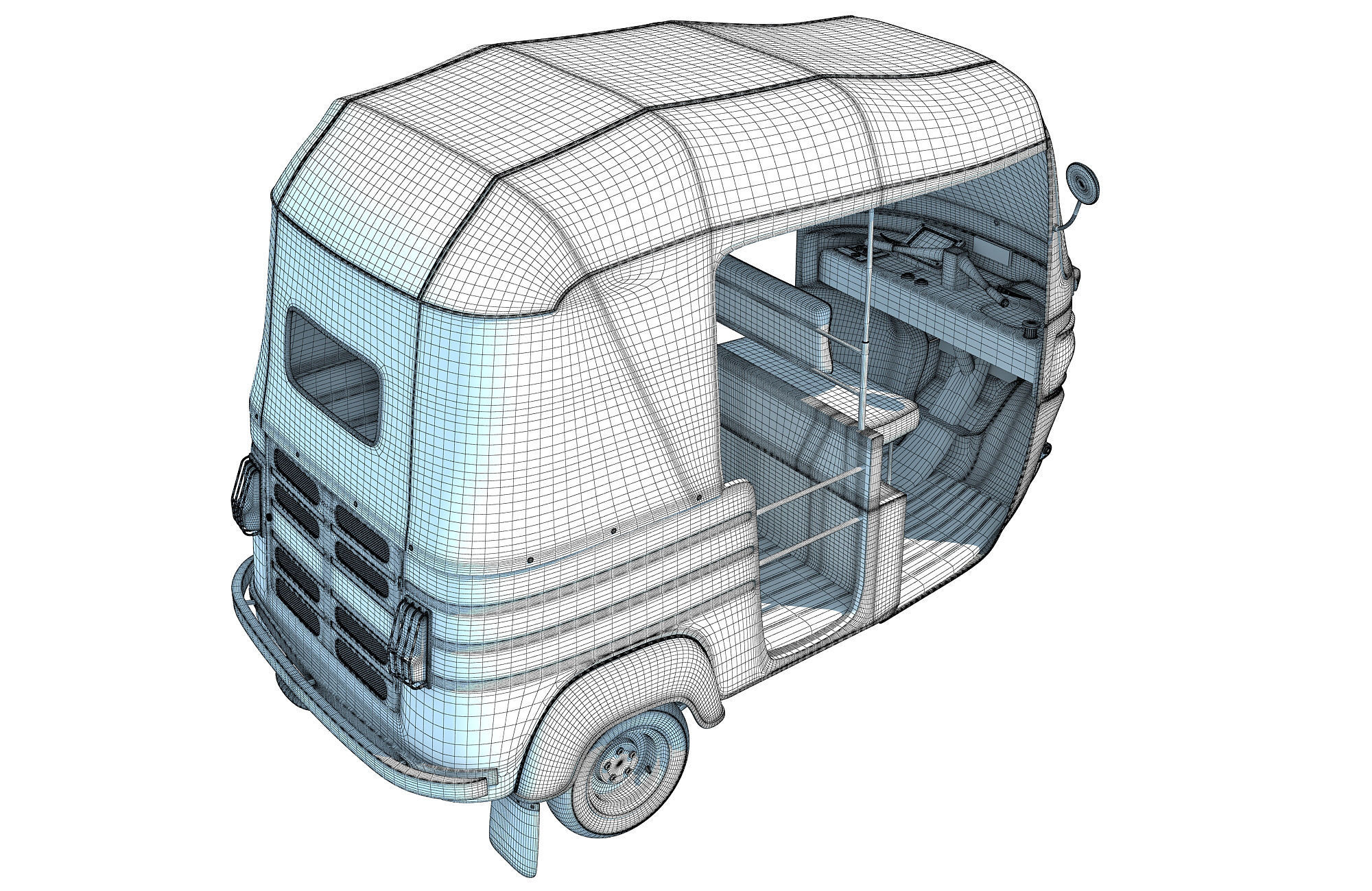 Auto Rickshaw Bajaj TukTuk 3D model_17