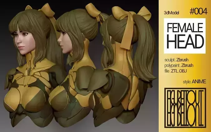 Female Anime Head 4-Eve