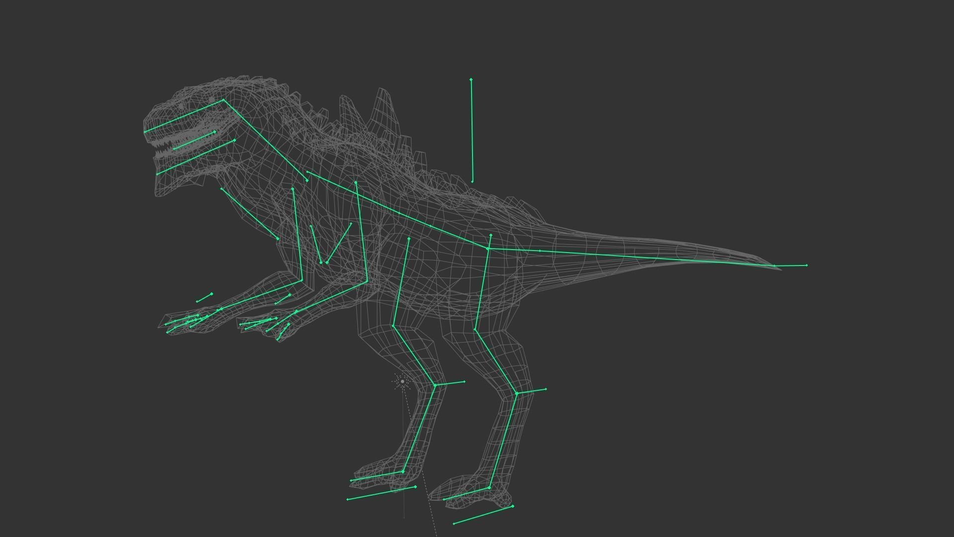 Zilla dinosaur Low-poly 3D model_2