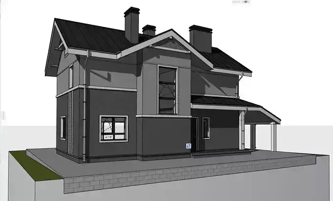 Private House 150 m2 complete project for assembly 